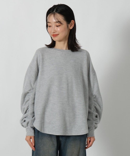 LAKOLE（ラコレ） tシャツ 袖シャーリングプルオーバー長袖 / 611711