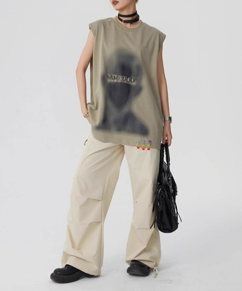 「CREARE -LINO-」 ノースリーブトップス MEDIUM ブラック メンズ_画像4