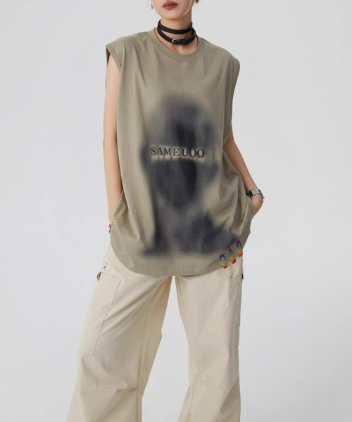 「CREARE -LINO-」 ノースリーブトップス MEDIUM ブラック メンズ_画像6