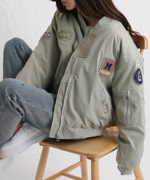 pumpkin port（パンプキンポート） ブルゾン アウター 中綿 ワッペン