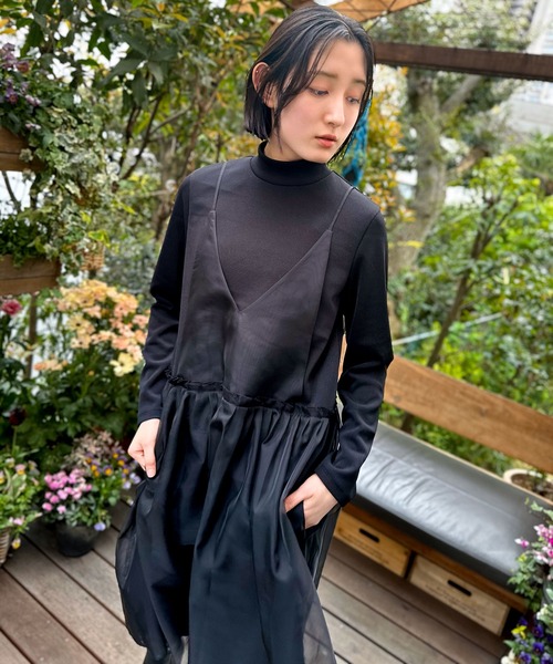 「AVIE」 長袖ワンピース 38 ブラック レディース_画像8