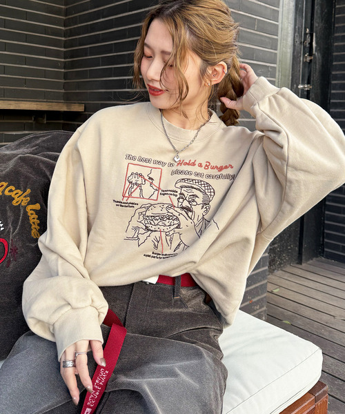 DOUBLE NAME（ダブルネーム） トレーナー スウェット grandpa burger
