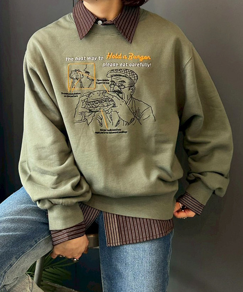 DOUBLE NAME（ダブルネーム） トレーナー スウェット grandpa burger