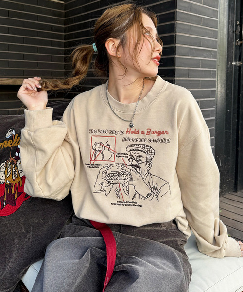 DOUBLE NAME（ダブルネーム） トレーナー スウェット grandpa burger