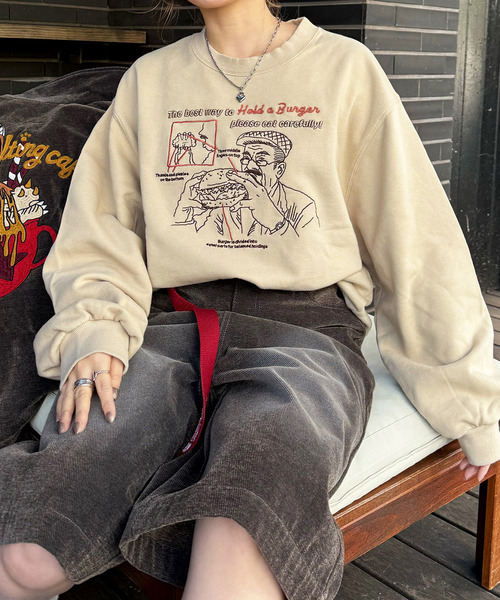 DOUBLE NAME（ダブルネーム） トレーナー スウェット grandpa burger
