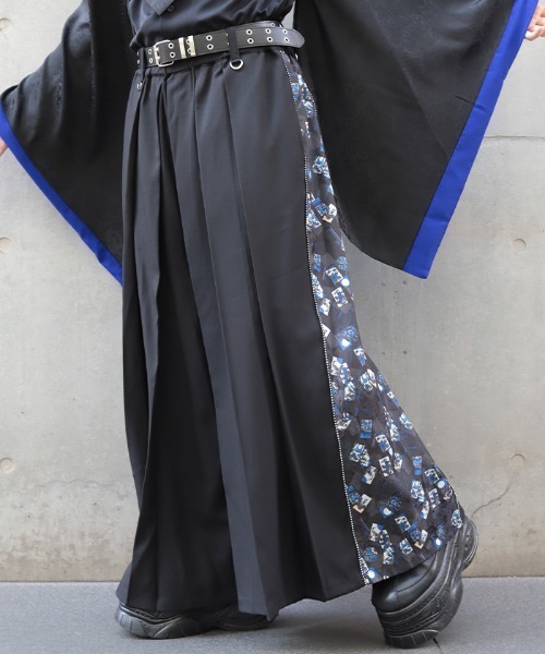REZEN（リゼン） ワイドパンツ パンツ 花札切替袴パンツ メンズ