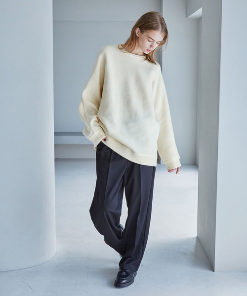 「SERACE」 長袖ニット M グレイッシュブルー メンズ_画像2