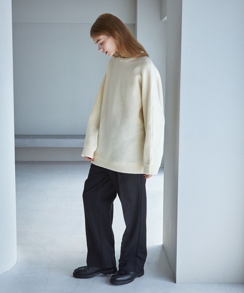 「SERACE」 長袖ニット M グレイッシュブルー メンズ_画像4