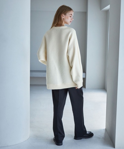 「SERACE」 長袖ニット M グレイッシュブルー メンズ_画像7