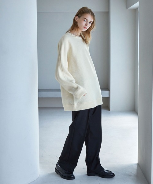 「SERACE」 長袖ニット M グレイッシュブルー メンズ_画像9