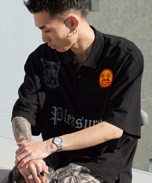 オールジャパンべースボールポロシャツ PLEASURES（プレジャーズ） ポロシャツ オールドイングリッシュ