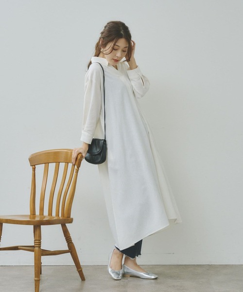 「Chez toi」 シャツワンピース FREE オレンジ レディース_画像6