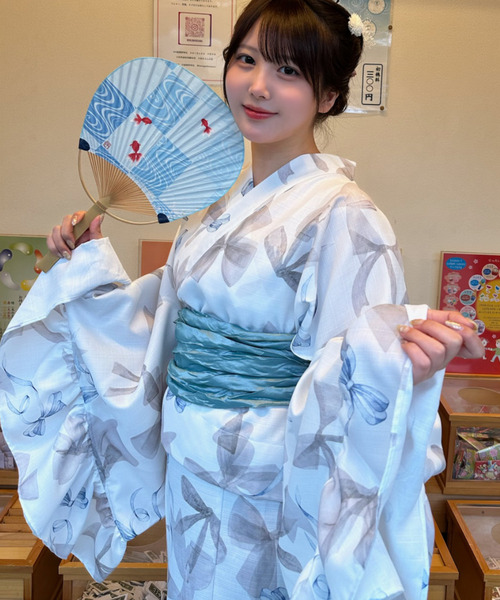 Ada. 浴衣 着付けのいらない 浴衣 3点セット フリルデザイン「2WAY