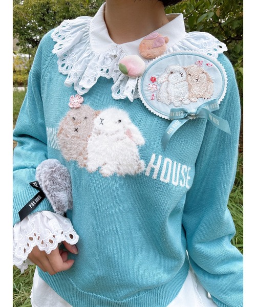 PINK HOUSE フローラルフリル使い透かしニット フローラルフリル使い透かしニット｜ピンクハウスオフィシャル