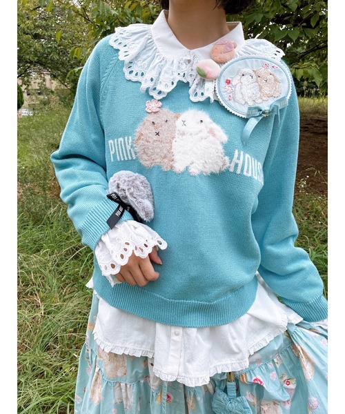PINK HOUSE（ピンクハウス） ニット セーター 幸見うさぎモチーフ