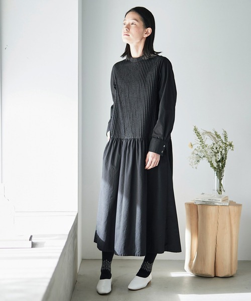 「Sunny clouds」 長袖ワンピース LARGE ブラック レディース_画像3