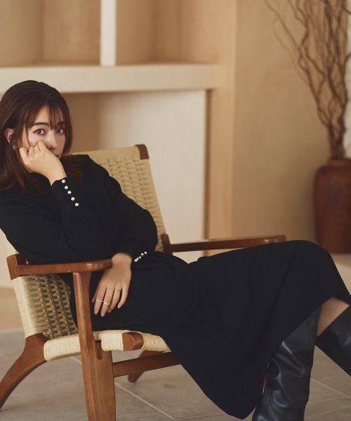 「RUIRUE BOUTIQUE」 ニットワンピース M ブラック レディース_画像3