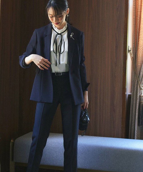 「RUIRUE BOUTIQUE」 長袖ブラウス M ネイビー レディース_画像5