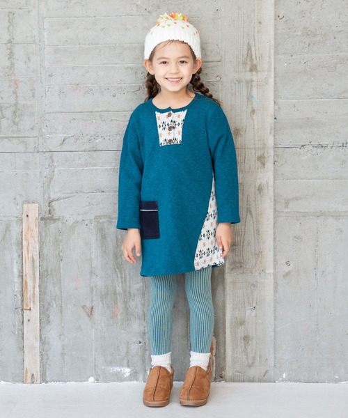 「RAGMART」 「KIDS」長袖ワンピース 110cm グリーン キッズ_画像6