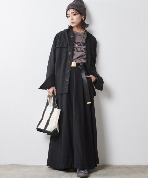 「CHIC STYLE」 長袖シャツ 4L カーキ レディース_画像2