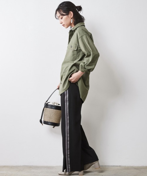 「CHIC STYLE」 長袖シャツ 4L カーキ レディース_画像5