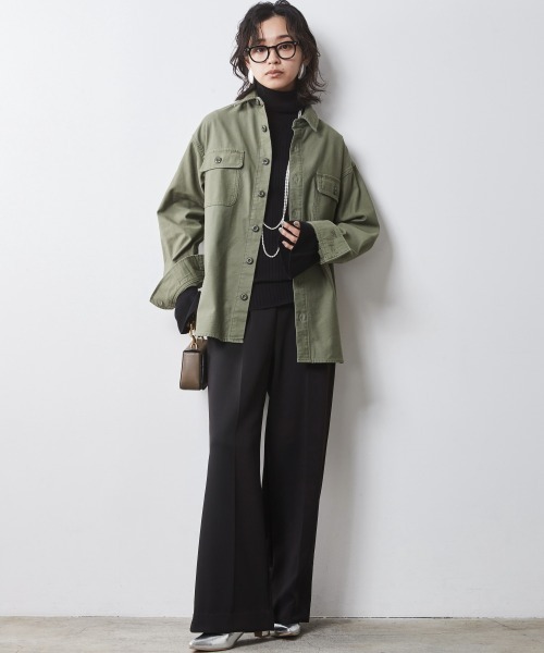 「CHIC STYLE」 長袖シャツ 4L カーキ レディース_画像7