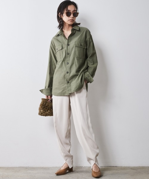 「CHIC STYLE」 長袖シャツ 4L カーキ レディース_画像8