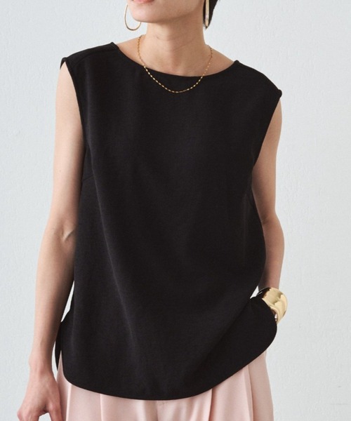 新品未使用　loungedress ジョーゼット　ブラウス　ブラック パル PAL 【Loungedress】カットジョーゼットブラウス （black