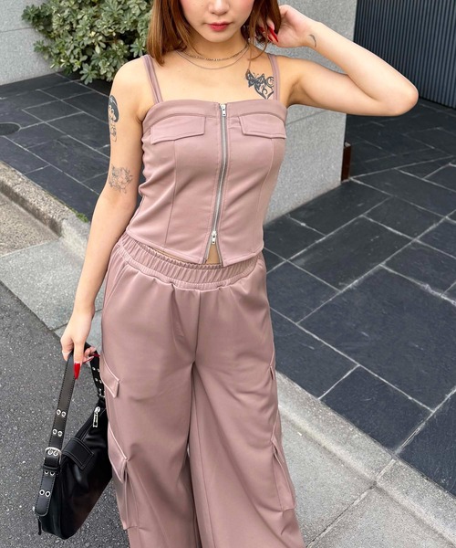 SPIRALGIRL（スパイラルガール） セットアップ ダブルZIPキャミパンツ