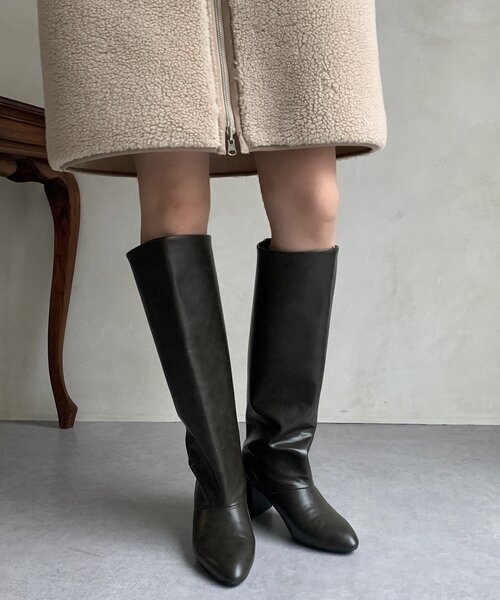 「DouDou」 ロングブーツ LARGE ダークブラウン レディース_画像2