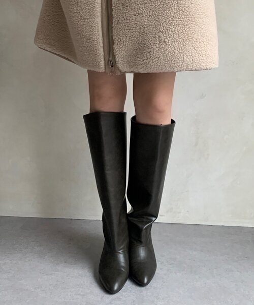 「DouDou」 ロングブーツ LARGE ダークブラウン レディース_画像3