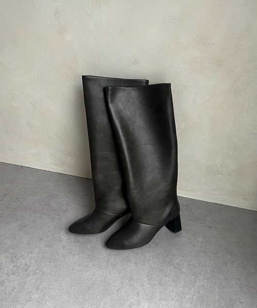 「DouDou」 ロングブーツ LARGE ダークブラウン レディース_画像9