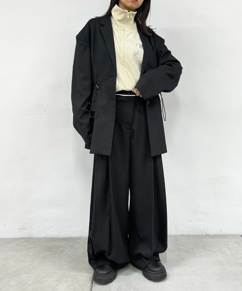 「Six M」 スラックス FREE チャコールグレー レディース_画像6