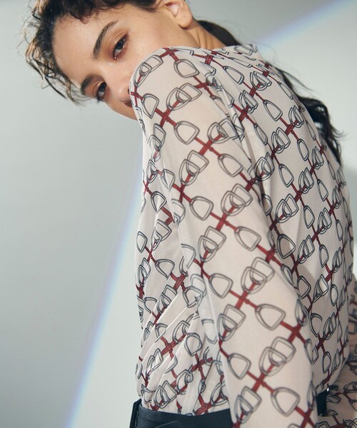「GRACE CONTINENTAL」 「Diagram」長袖カットソー 36 ベージュ レディース_画像7