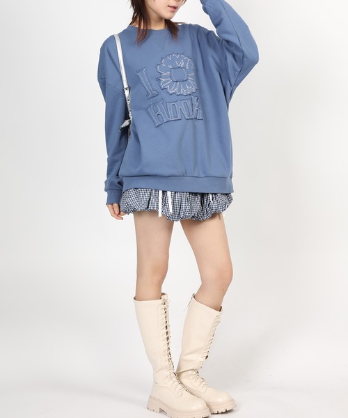 本物 美品 ドルチェ&amp;ガッバーナ フラワー装飾 スウェットトレーナー M 灰 本物 美品 ドルチェ&ガッバーナ フラワー装飾 スウェットトレーナー M