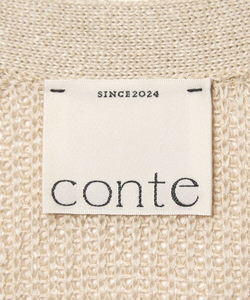カーディガン 「conte」ソデスリット アゼ Vネックカーディガン レディースの画像