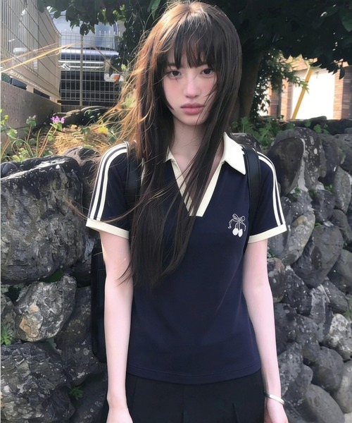 ViViDAY tシャツ 半袖 チェリーワンポイント tシャツ レディース