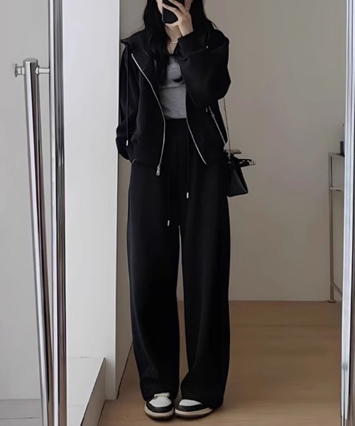 FAVORITO セットアップ パーカーワイドパンツセットアップ レディース