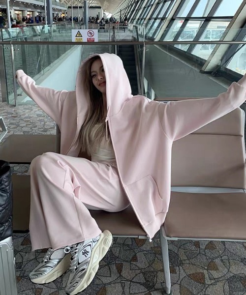 FAVORITO セットアップ パーカーワイドパンツセットアップ レディース