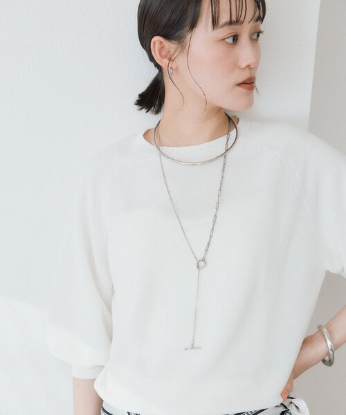 ネックレス 「R.good」「アレンジ自在」スネーク×チェーンラリエット レディースの画像