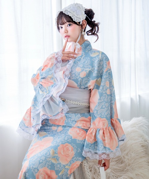 BODYLINE 浴衣 「簡単着付け/セパレート浴衣」上衣・スカート