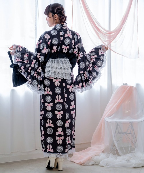 浴衣 「簡単着付け/セパレート浴衣」上衣・スカート・オーガンジー飾り帯 3点セット「ロリータ凛姫浴衣」 レディース_19