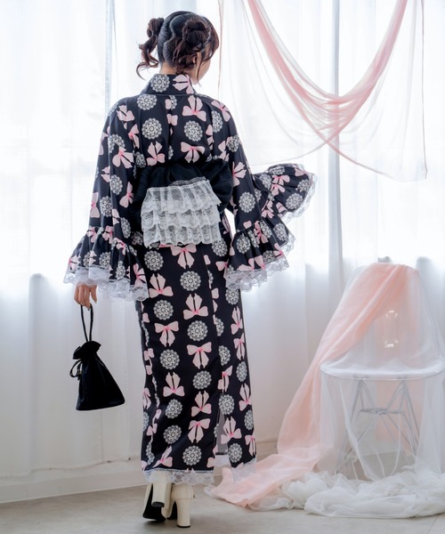 浴衣 「簡単着付け/セパレート浴衣」上衣・スカート・オーガンジー飾り帯 3点セット「ロリータ凛姫浴衣」 レディース_21