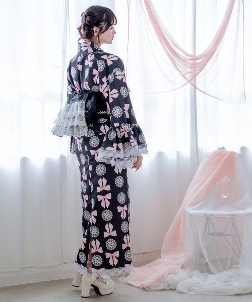浴衣 「簡単着付け/セパレート浴衣」上衣・スカート・オーガンジー飾り帯 3点セット「ロリータ凛姫浴衣」 レディース_22
