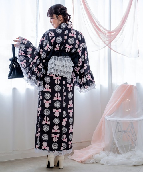 浴衣 「簡単着付け/セパレート浴衣」上衣・スカート・オーガンジー飾り帯 3点セット「ロリータ凛姫浴衣」 レディース_18