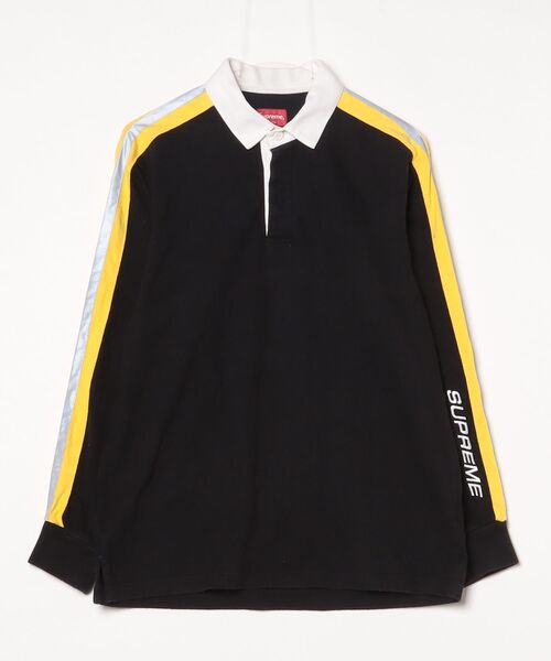 Supreme（シュプリーム） Reflective Sleeve Stripe Rugby S ブラック