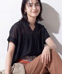 ブラウス シャツ 半袖 「洗える/軽やか」フリ...の詳細画像4