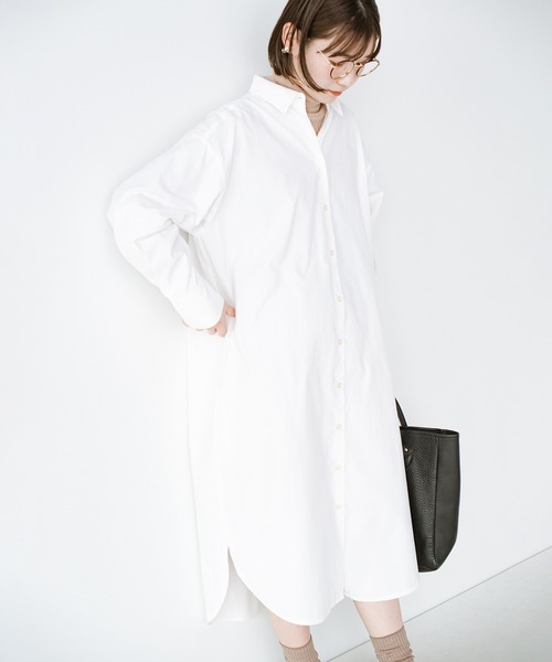 「haco!」 シャツワンピース LARGE オフホワイト レディース_画像2