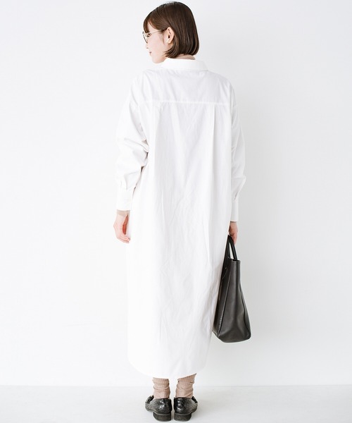 「haco!」 シャツワンピース LARGE オフホワイト レディース_画像5