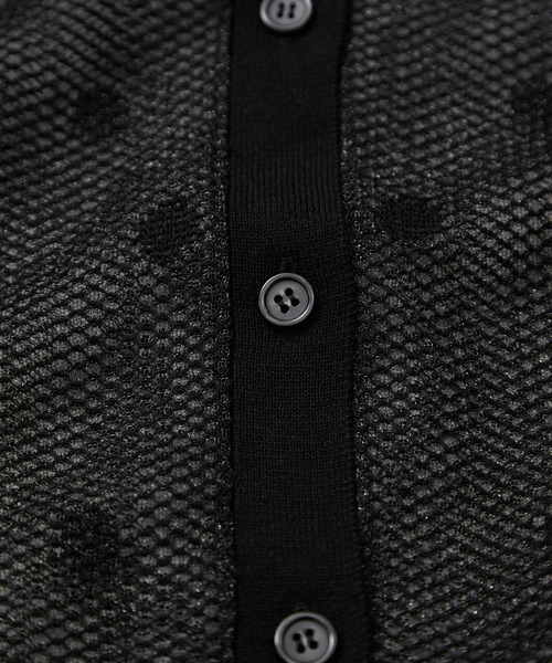 PLEATS PLEASE メッシュ ドット柄 長袖カーディガン LE CERCLE par rope' カーディガン 半袖 ドットメッシュカーディガン